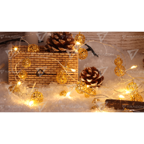 Lanț de lumină LED de Crăciun, mini globuri, cu baterii Timer 6+18h,20LED, 3000K, 2xAA