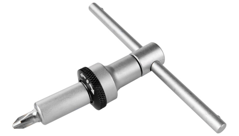 Șurubelniță univers. cu clichet, mâner în T și set de biți 19 bit